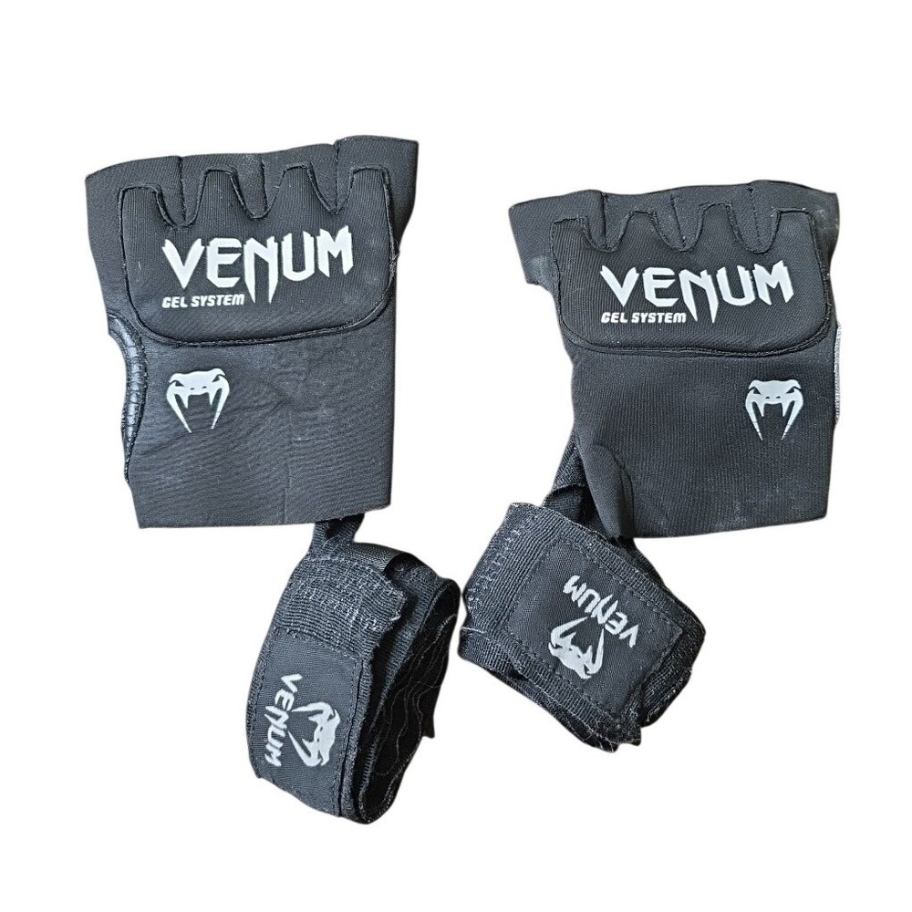 Venum Kontact Boxing Gel Glove Wraps Black F3‎